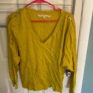 Rachel Roy mustard yellow/lime w/ shoulder zippers